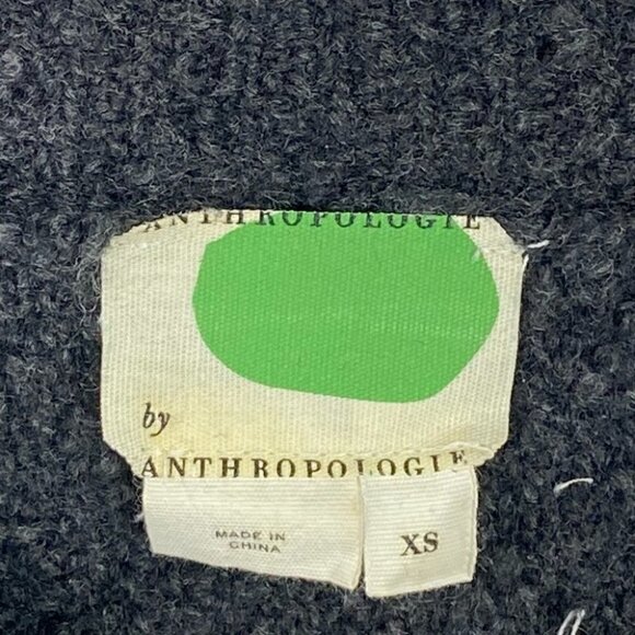 Anthropologie Alpaca Merino Wool Simone Sweater Grey Size XS Knit‎ V-Neck Boho - Picture 5 of 13